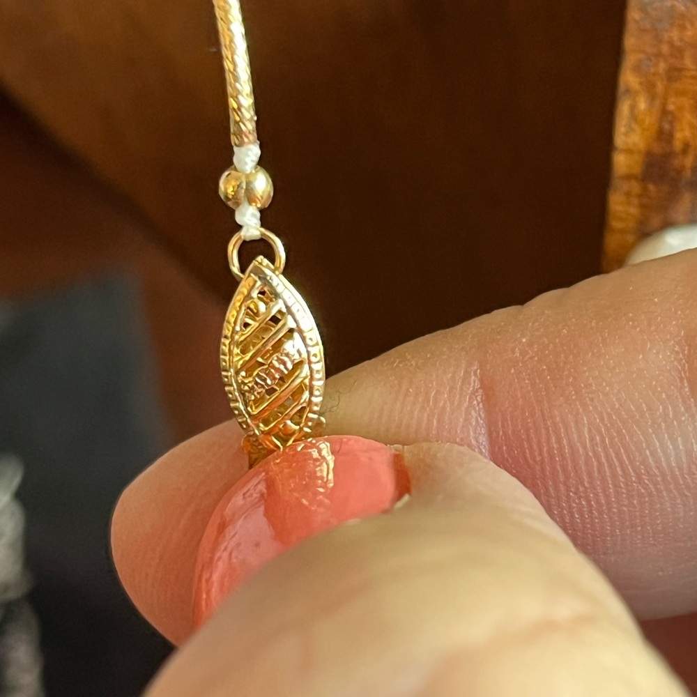 Baroque Pearl Necklace w/ Gold Cord Accents - Cream/Gold by Edwin Pearl VINTAGE - Picture 7 of 9